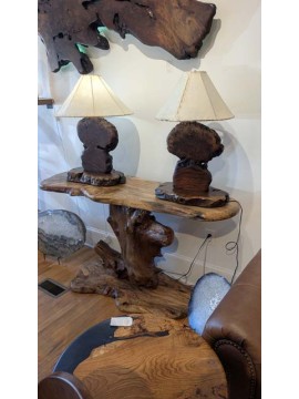 Claro Walnut Burl Table Lamps